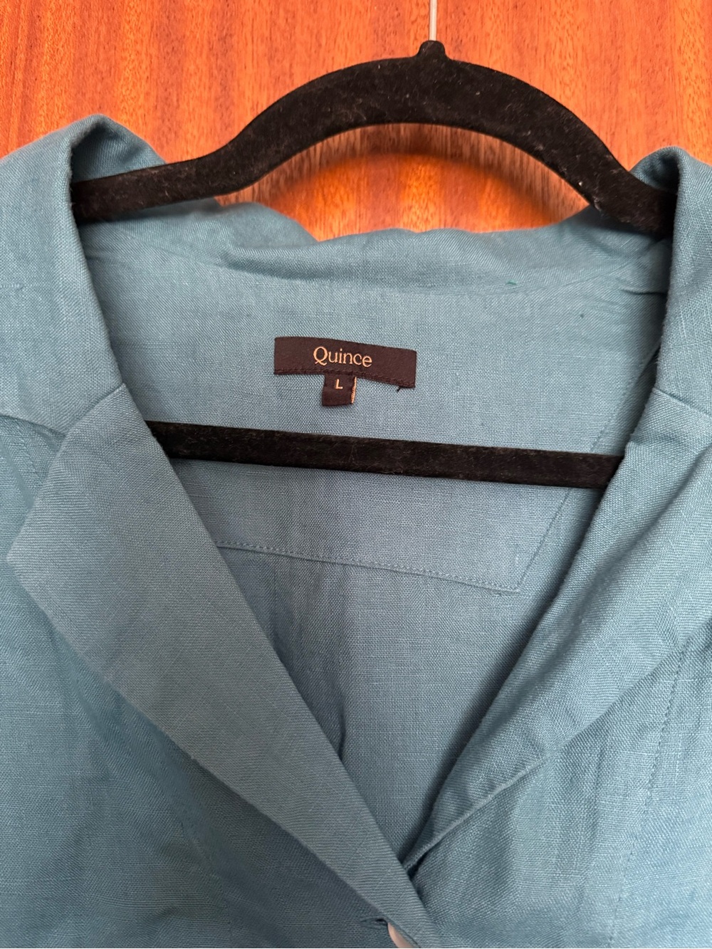 Quince 100% European Linen Short Sleeve Shirt (blue) - Picture 2 of 6